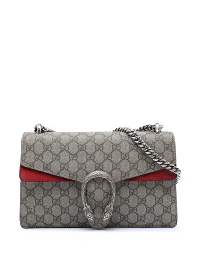 Pre-owned Gucci 2016-2025 Medium Gg Supreme Dionysus Shoulder Bag In Brown