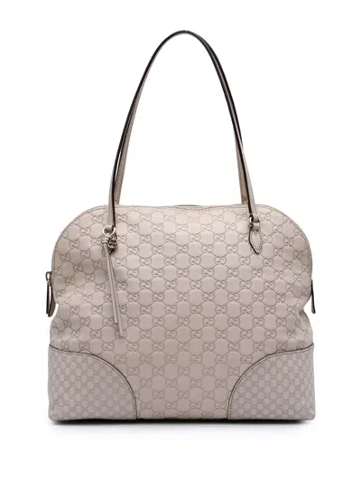 Pre-owned Gucci 2016-2025 Medium Ssima Bree Dome Tote Bag In White