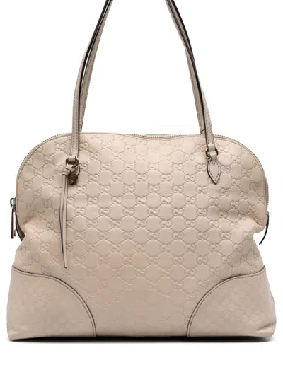 Pre-owned Gucci 2016-2025 Medium Ssima Bree Dome Tote Bag In Brown