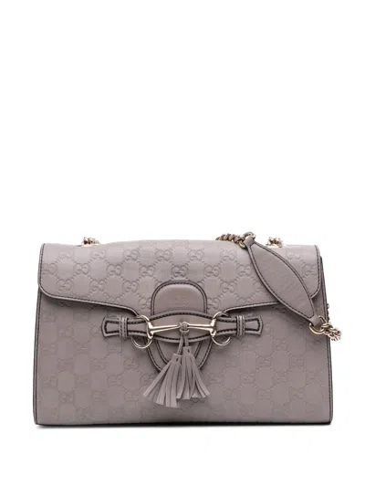 Pre-owned Gucci 2016-2025 Medium Ssima Emily Shoulder Bag In Brown