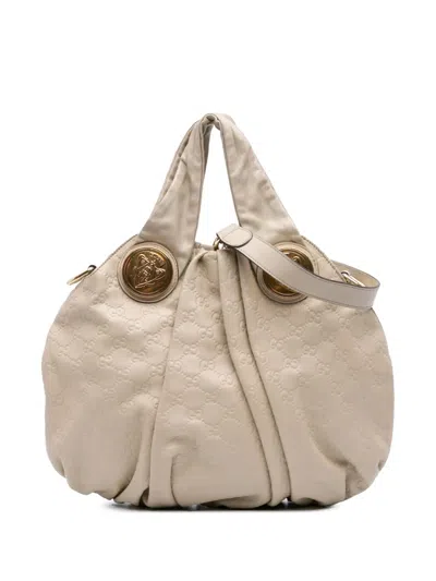 Pre-owned Gucci 2016-2025 Medium Ssima Hysteria Satchel In Brown