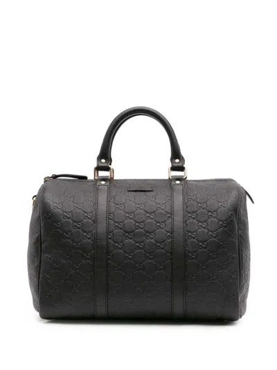 Pre-owned Gucci 2016-2025 Medium Ssima Joy Boston Bag Satchel In Black
