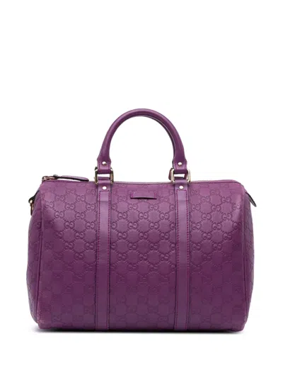 Pre-owned Gucci 2016-2025 Medium Ssima Joy Boston Bag Satchel In Purple