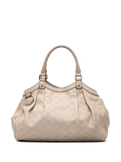 Pre-owned Gucci 2016-2025 Medium Ssima Sukey Tote Bag In Brown