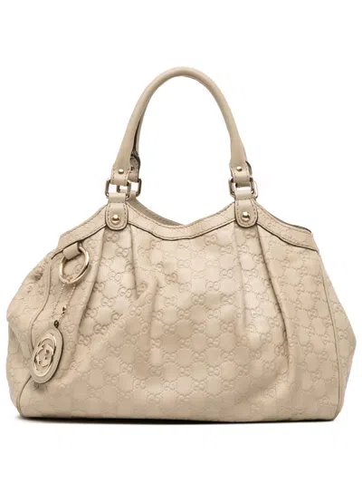 Pre-owned Gucci 2016-2025 Medium Ssima Sukey Tote Bag In Brown