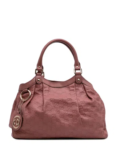 Pre-owned Gucci 2016-2025 Medium Ssima Sukey Tote Bag In Pink