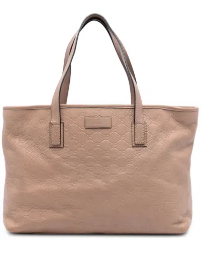 Pre-owned Gucci 2016-2025 Medium Ssima Tote Bag In Brown