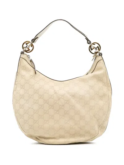 Pre-owned Gucci 2016-2025 Medium Ssima Twins Hobo Bag In Brown