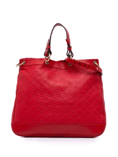 Pre-owned Gucci 2016-2025 Medium Ssima Valentine Top Handle Bag Satchel In Red