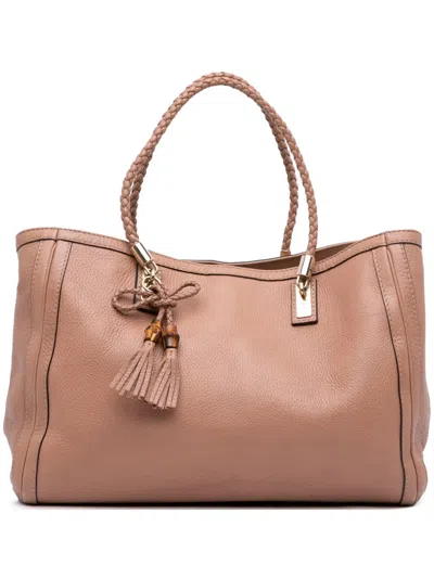 Pre-owned Gucci 2016-2025 Medium Leather Bella Tote Bag In Pink