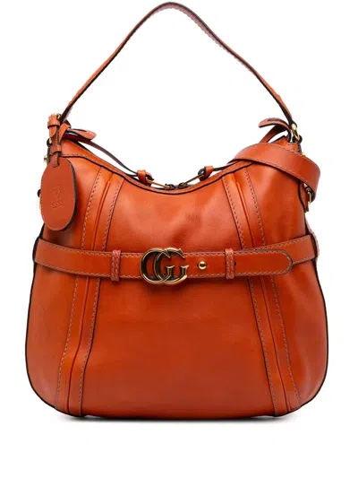 Pre-owned Gucci 2016-2025 Medium Leather Running Satchel