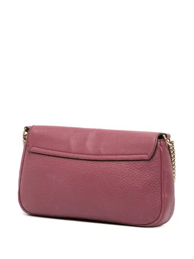 Pre-owned Gucci 2016-2025 Medium Leather Soho Chain Flap Crossbody Bag In Pink