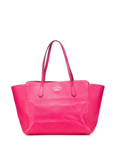 Pre-owned Gucci 2016-2025 Medium Leather Swing Tote Bag