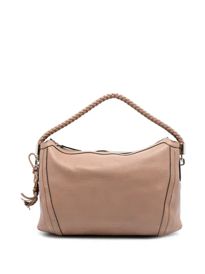 Pre-owned Gucci 2016-2025 Medium Pebbled Calfskin Bella Shoulder Bag In Brown