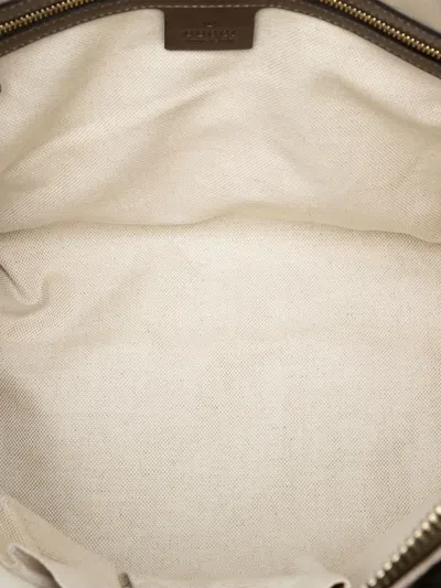 Pre-owned Gucci 2016-2025 Metallic Ssima Heart Bit Tote Satchel In Brown