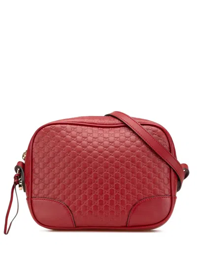 Pre-owned Gucci 2016-2025 Microssima Bree Crossbody Bag In Red