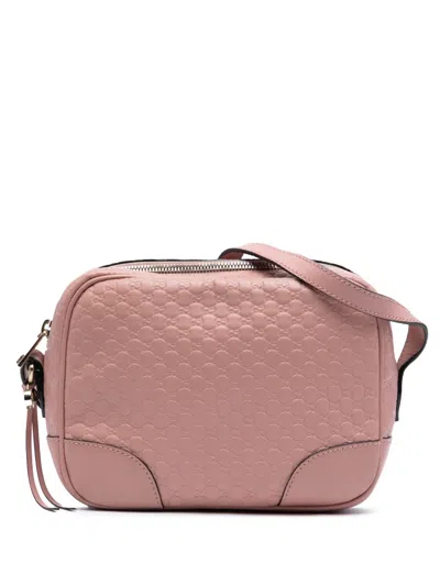 Pre-owned Gucci 2016-2025 Microssima Bree Crossbody Bag In Pink