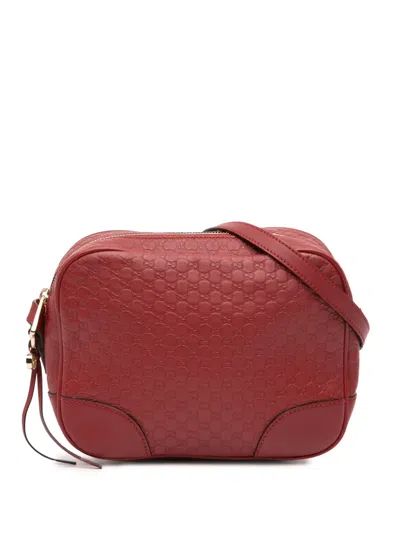 Pre-owned Gucci 2016-2025 Microssima Bree Crossbody Bag In Red