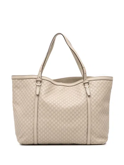 Pre-owned Gucci 2016-2025 Microssima Nice Tote Bag In Brown
