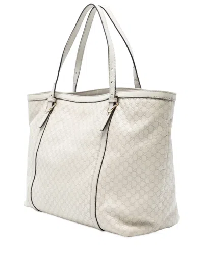 Pre-owned Gucci 2016-2025 Microssima Nice Tote Bag In White