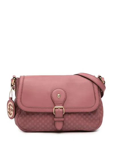 Pre-owned Gucci 2016-2025 Microssima Sukey Crossbody Bag In Pink