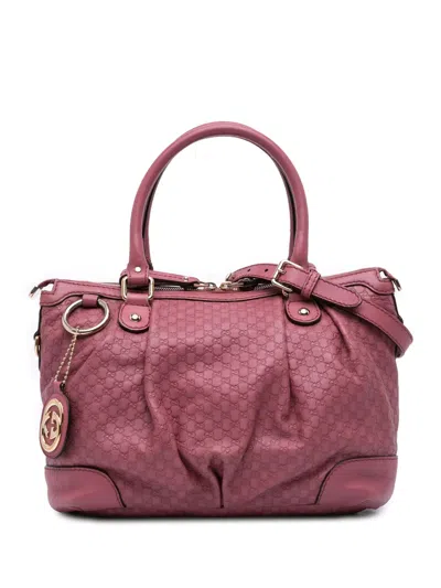 Pre-owned Gucci 2016-2025 Microssima Sukey Satchel In Pink