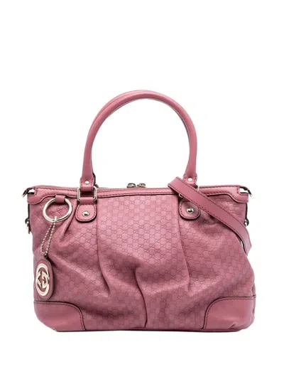 Pre-owned Gucci 2016-2025 Microssima Sukey Satchel In Pink