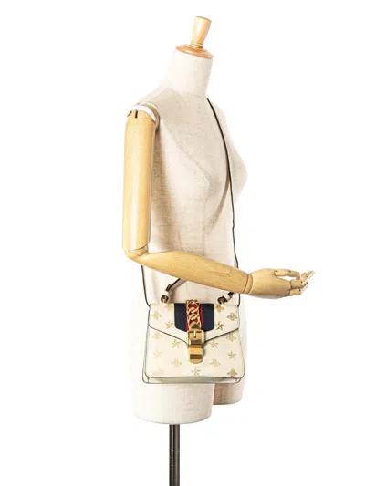 Pre-owned Gucci 2016-2025 Mini Calfskin Bee Star Sylvie Satchel
