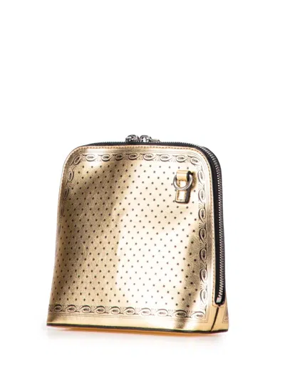 Pre-owned Gucci 2016-2025 Mini Calfskin Guccy Sega Crossbody Bag In Gold