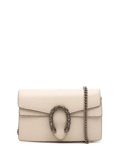Pre-owned Gucci 2016-2025 Mini Dionysus Leather Crossbody Bag In White
