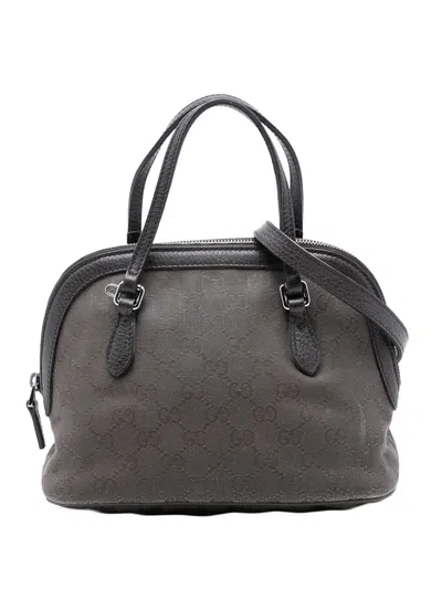 Pre-owned Gucci 2016-2025 Mini Gg Canvas Dome Satchel In Brown