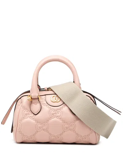 Pre-owned Gucci 2016-2025 Mini Gg Marmont Matelasse Leather Satchel In Pink