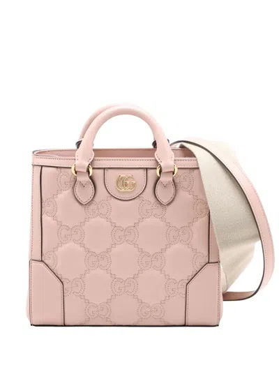Pre-owned Gucci 2016-2025 Mini Gg Matelasse Leather Top Handle Bag Satchel In Pink