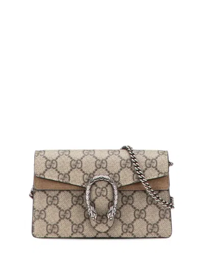 Pre-owned Gucci 2016-2025 Mini Gg Supreme Dionysus Crossbody Bag In Brown