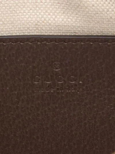 Pre-owned Gucci 2016-2025 Mini Gg Supreme Web Ophidia Crossbody Bag In Brown