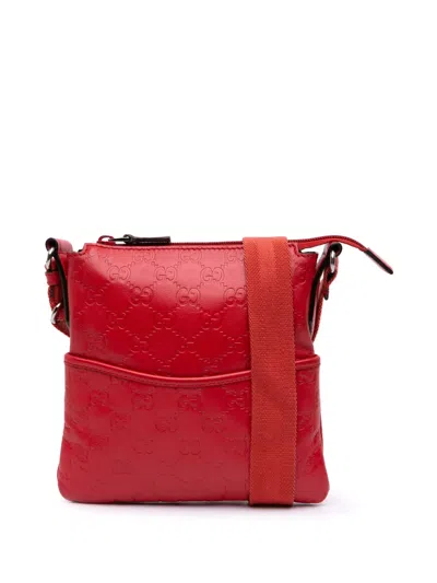 Pre-owned Gucci 2016-2025 Mini Ssima Crossbody Bag In Red
