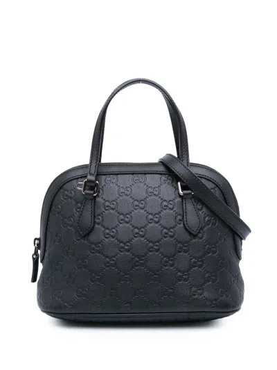 Pre-owned Gucci 2016-2025 Mini Ssima Dome Satchel In Black