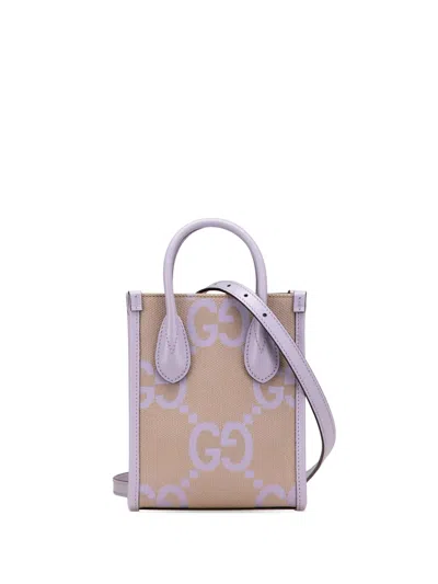Pre-owned Gucci 2016-2025 Mini Jumbo Gg Canvas Interlocking G Satchel