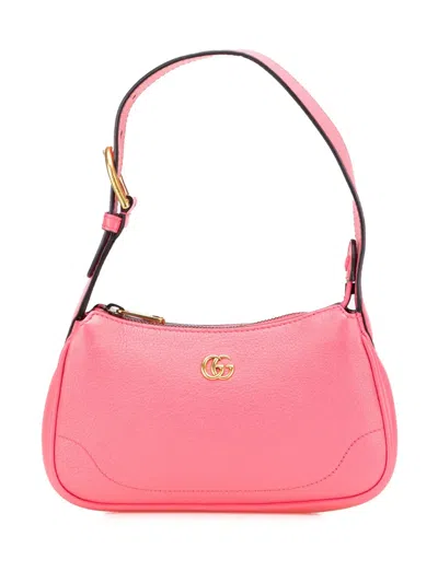 Pre-owned Gucci 2016-2025 Mini Leather Aphrodite Shoulder Bag In Pink