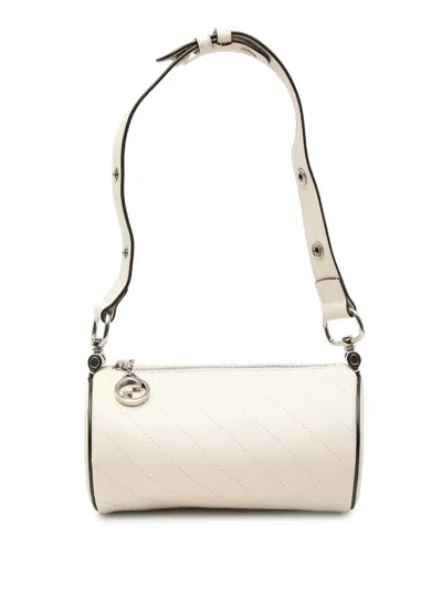 Pre-owned Gucci 2016-2025 Mini Leather Blondie Barrel Shoulder Bag In White