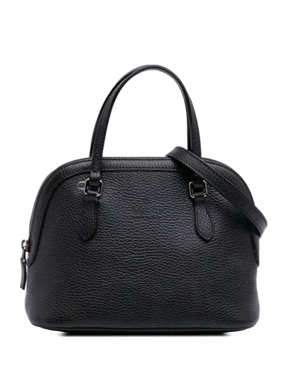 Pre-owned Gucci 2016-2025 Mini Leather Dome Satchel In Black