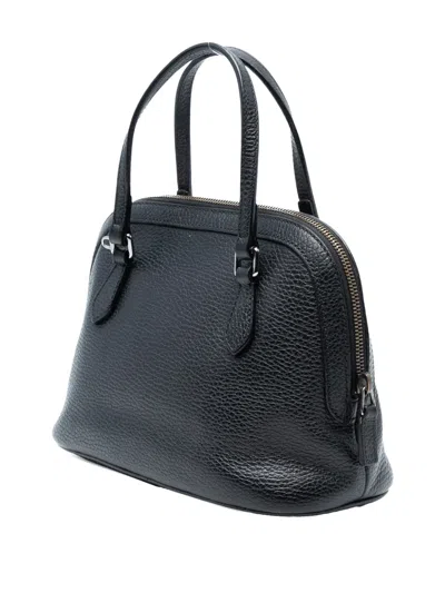 Pre-owned Gucci 2016-2025 Mini Leather Dome Satchel In Black
