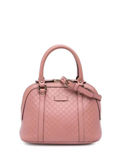 Pre-owned Gucci 2016-2025 Mini Microssima Dome Satchel In Pink