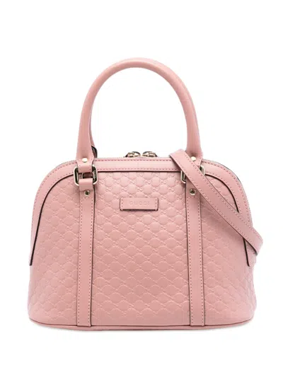 Pre-owned Gucci 2016-2025 Mini Microssima Dome Satchel In Pink