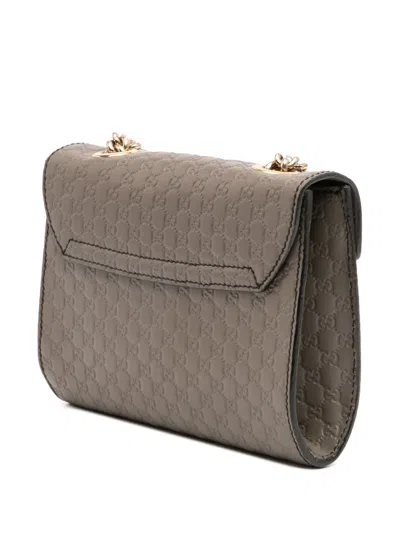 Pre-owned Gucci 2016-2025 Mini Microssima Emily Crossbody Bag In Gray
