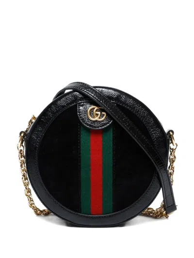 Pre-owned Gucci 2016-2025 Mini Ophidia Shoulder Bag In Black