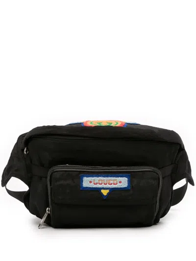 Pre-owned Gucci 2016-2025 Nylon 80s Patch Convertible Belt Bag Satchel In Black