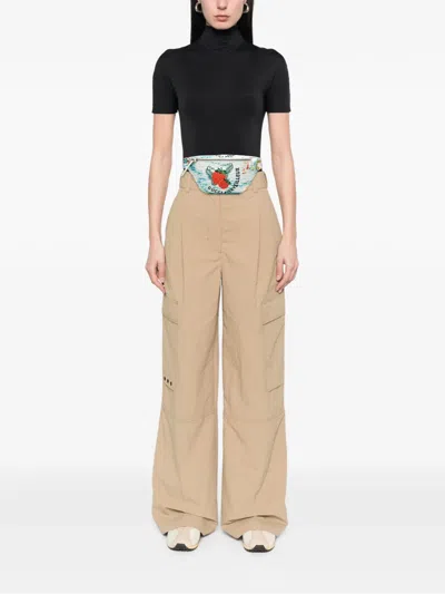 Pre-owned Gucci 2016-2025 Nylon Merveilleux Strawberry Print Belt Bag In Green