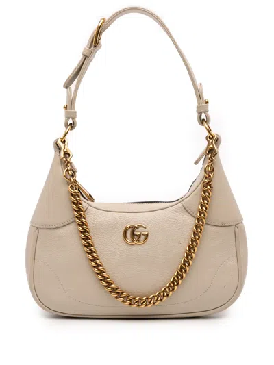 Pre-owned Gucci 2016-2025 Small Calfskin Aphrodite Satchel In White