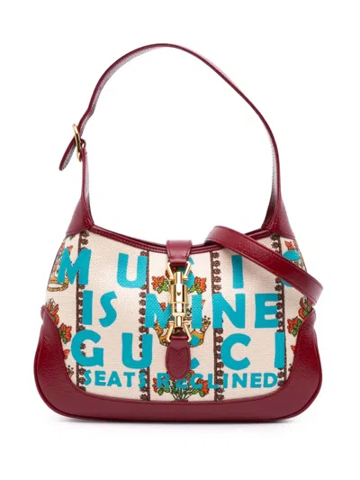 Pre-owned Gucci 2016-2025 Small Canvas 100 Centennial Music Jackie 1961 Crossbody Bag In Brown